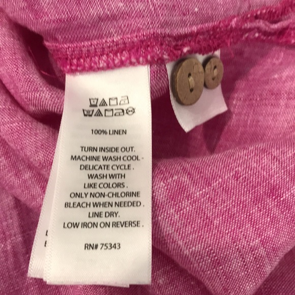 Sigrid Olsen Linen Tunic Top Womens Large Purple Lavender Blouse Bohemian Beach - Picture 6 of 8